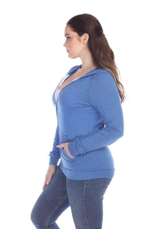 6153 Juniors Poly Linen Zip Hoodie