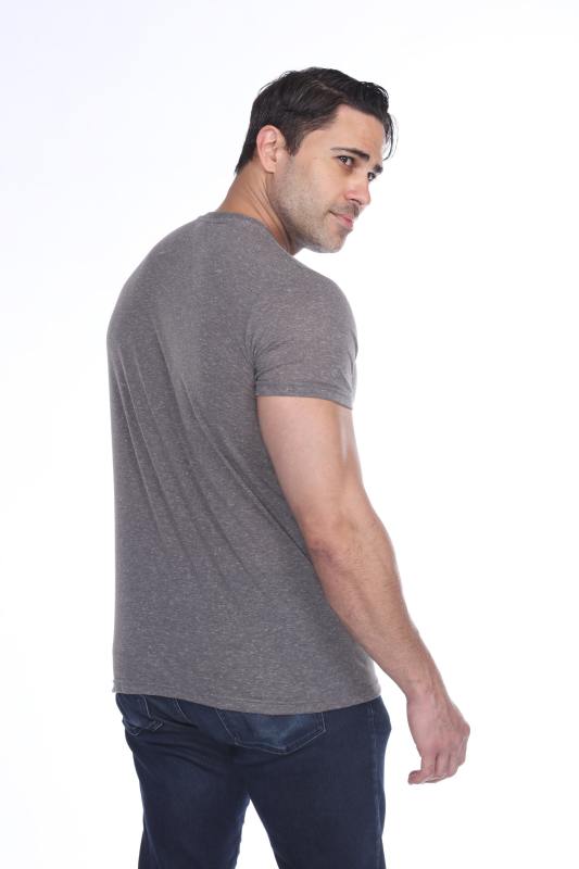 3700 Men's Poly Linen Blended Crewneck Tee
