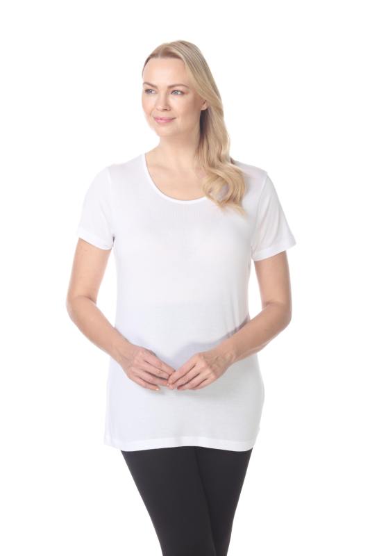 7313 Ladies Modal Blend Casual Open V Back Short Sleeve Tee