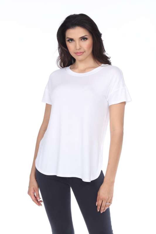 7250  Ladies Fancy Curved Side Short Sleeve Tee