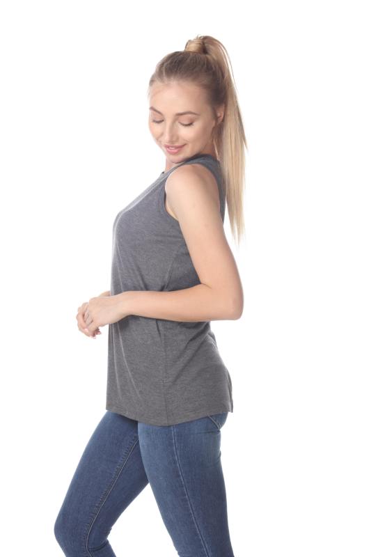 3311 Junior's Poly Viscose Tank Top with Slit Back