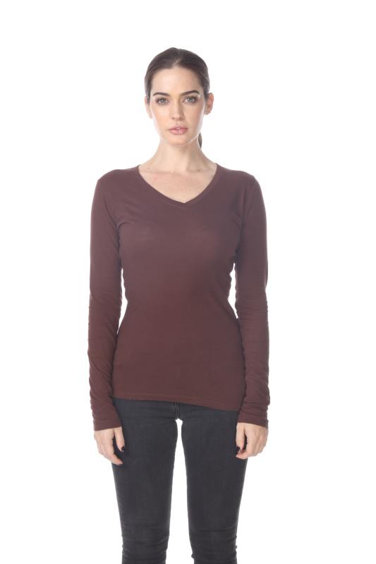 1103 Junior's Long Sleeve Tear Drop V-Neck Tee