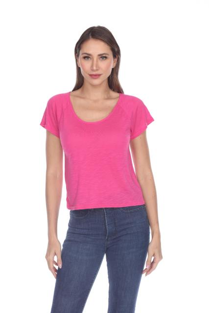 3401 Junior's Poly Rayon Slub Short Sleeve Boxy Tee