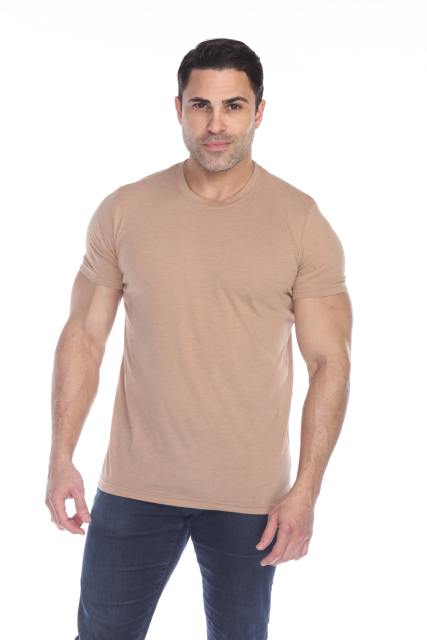 3600 Men's Short Sleeve CVC Blended Crew Neck Tee