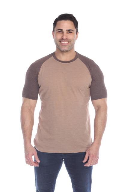 3601 Men's Short Sleeve CVC Blended Crew Neck Raglan