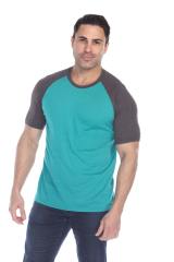 3601 Men's Short Sleeve CVC Blended Crew Neck Raglan