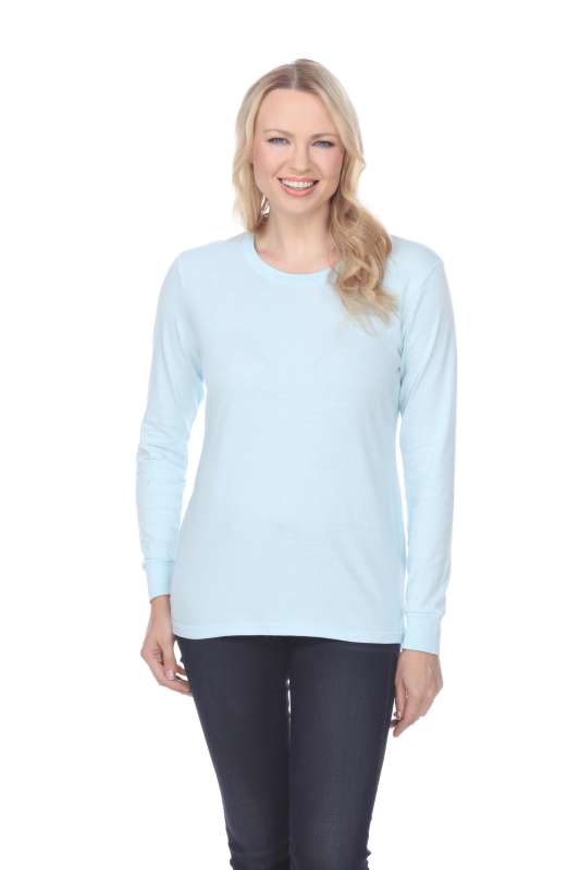 7110 Ladies Long Sleeve Crew Neck Tee with Side Vents