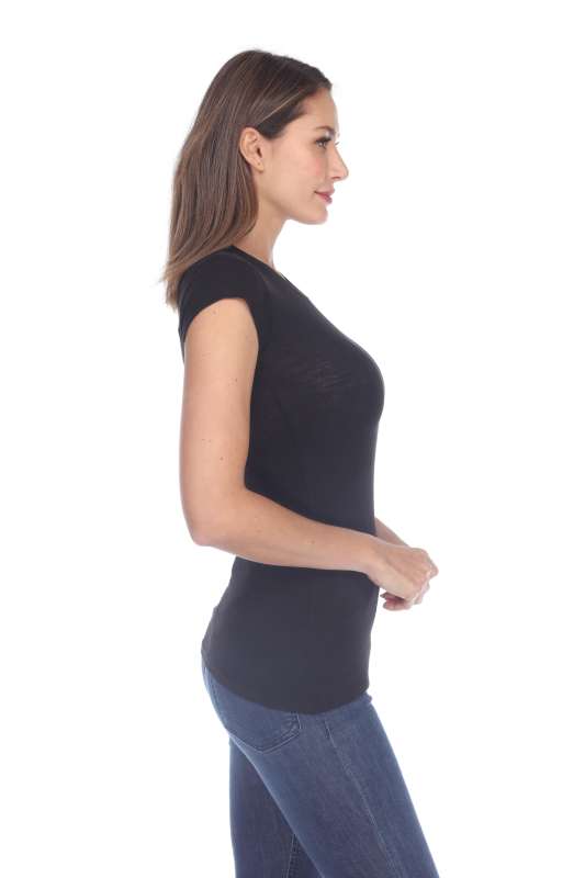 6050 Juniors Cap Sleeve Cotton Slub Tee