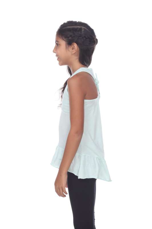 9013 Girl's Tied Racerback Ruffle Tank