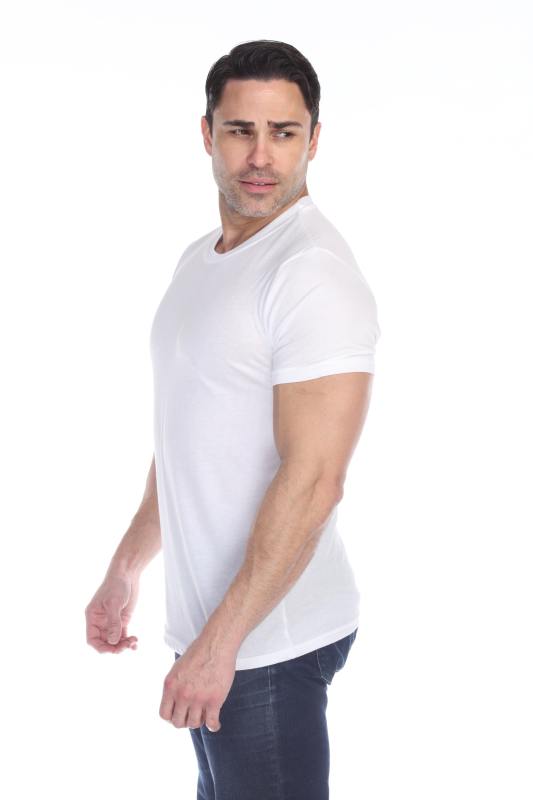 3600 Men's Short Sleeve CVC Blended Crew Neck Tee