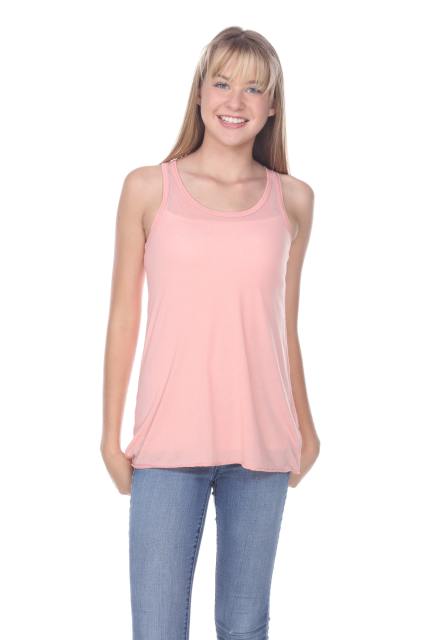 3301 Junior's Racerback Viscose Flowy Tank