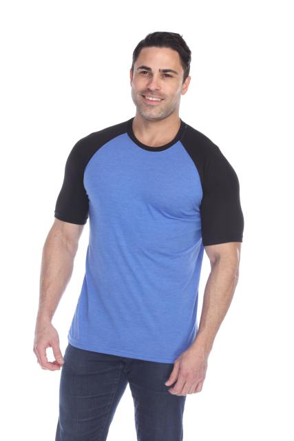 3601 Men's Short Sleeve CVC Blended Crew Neck Raglan