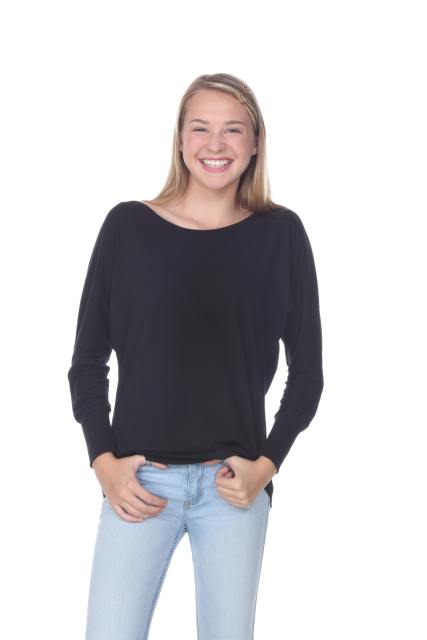 1101 Junior's Kimono Long Sleeve Hi-Lo Tee