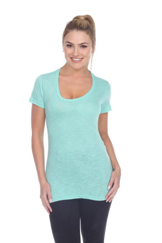 3400 Junior's Poly Rayon Slub Scoop Neck Tee