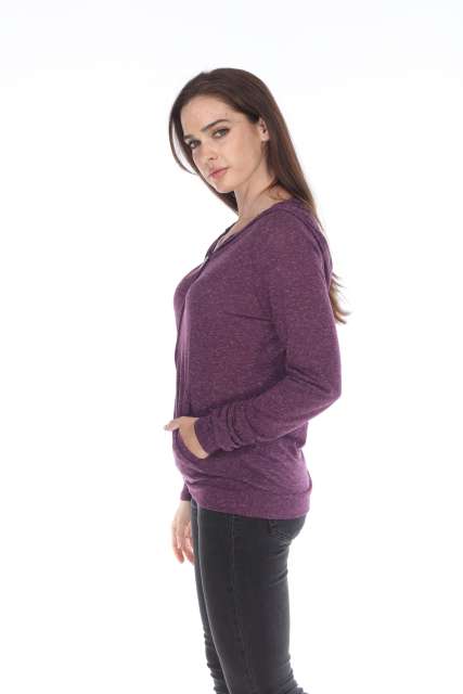 6153 Juniors Poly Linen Zip Hoodie