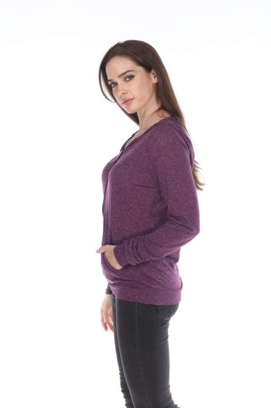 6153 Juniors Poly Linen Zip Hoodie