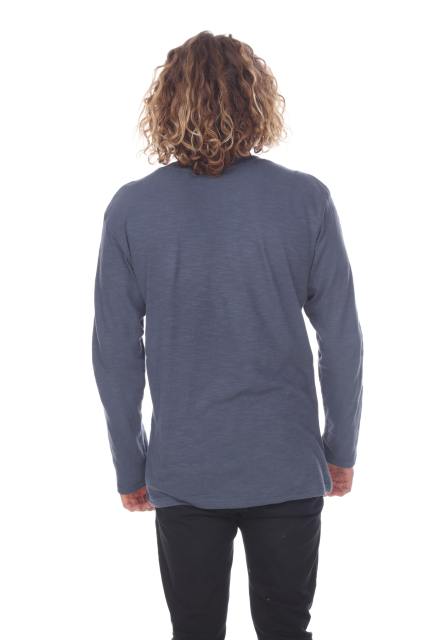 6562 Men's Long Sleeve Slub Jersey V-Cut Crewneck Tee