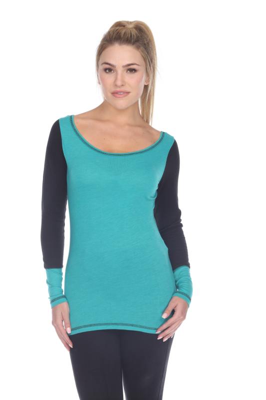 3101 Junior's Cotton Poly Blend Body with Black Thermal Long Sleeve Tee