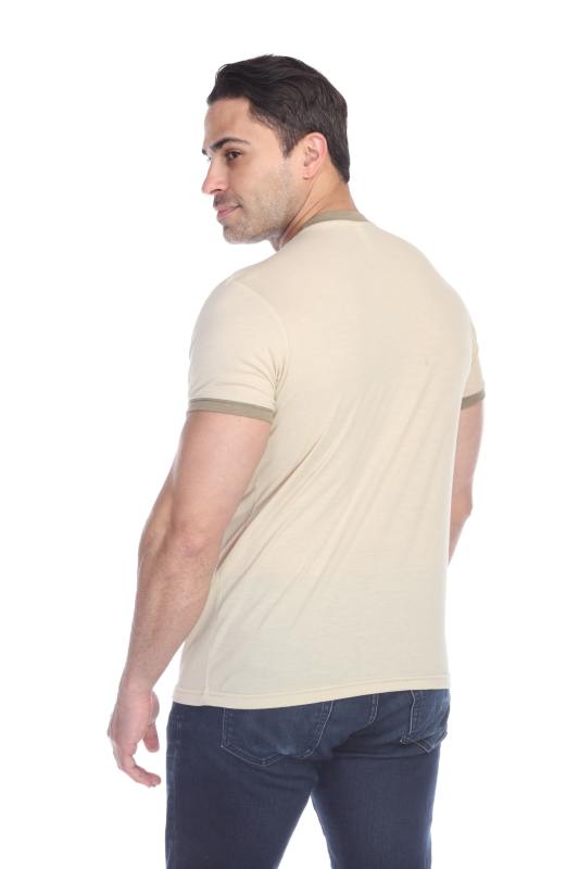 3602 Men's Short Sleeve CVC Blended Crew Neck Ringer Tee