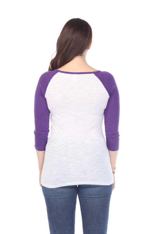 6054 Juniors Boat Neck 3/4 Sleeve Cotton Slub Raglan