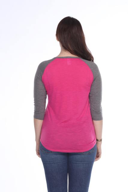3454 Junior's Scoop Neck 3/4 Sleeve Raglan
