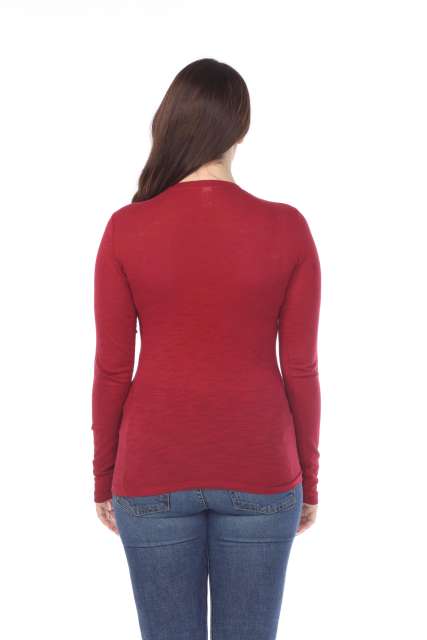 6150 Junior's Long Sleeve Cotton Slub Crewneck Tee