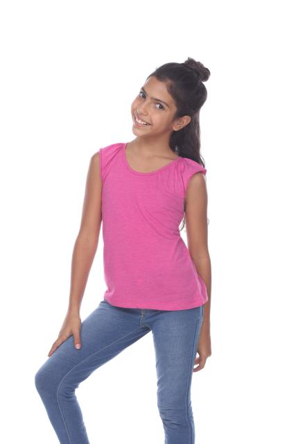 9014 Girl's Flutter Sleeve Tank