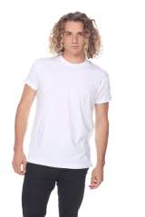 4004 Adult Unisex Short Sleeve Crew Neck Rolled Cuff Tee