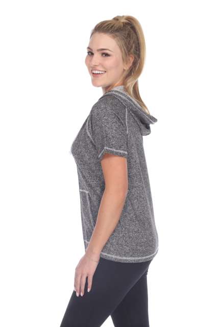 8901 Junior's French Terry Short Sleeve Zip Hoodie