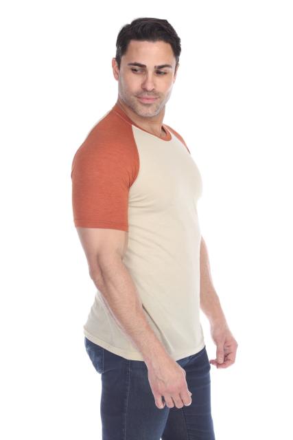3601 Men's Short Sleeve CVC Blended Crew Neck Raglan