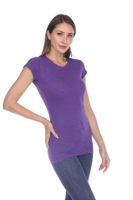 6050 Juniors Cap Sleeve Cotton Slub Tee
