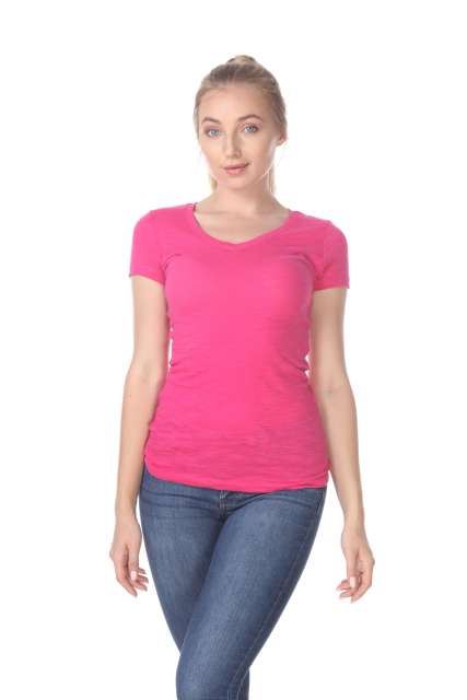 6053 Juniors Cap Sleeve Cotton Slub Tee