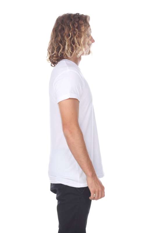 4004 Adult Unisex Short Sleeve Crew Neck Rolled Cuff Tee
