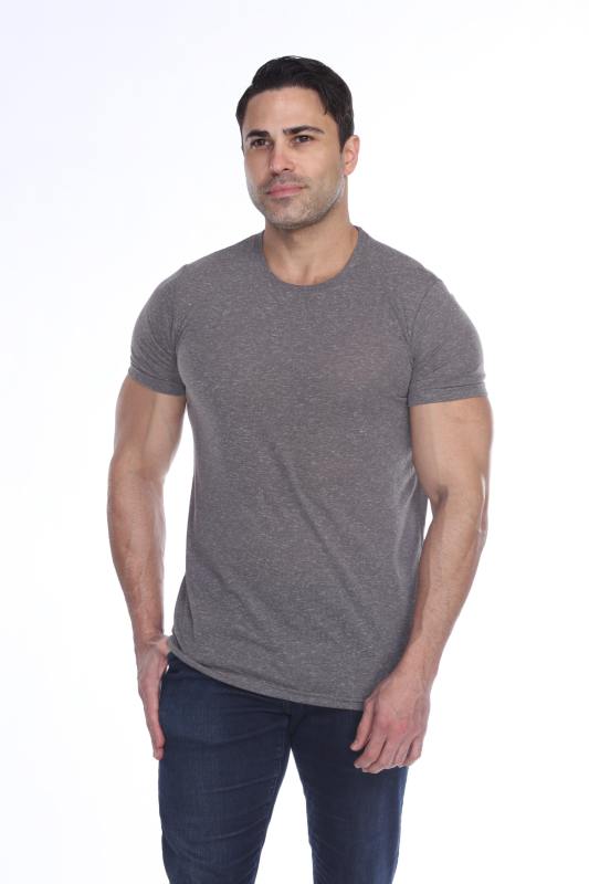3700 Men's Poly Linen Blended Crewneck Tee