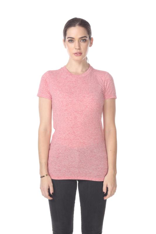 3800 Junior's Short Sleeve Poly Linen Crew Neck Tee