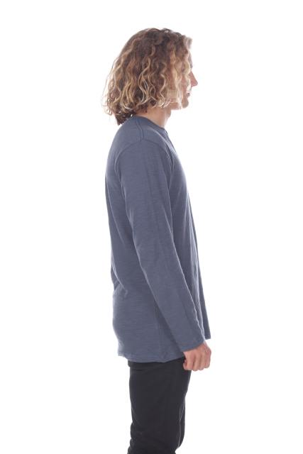 6562 Men's Long Sleeve Slub Jersey V-Cut Crewneck Tee