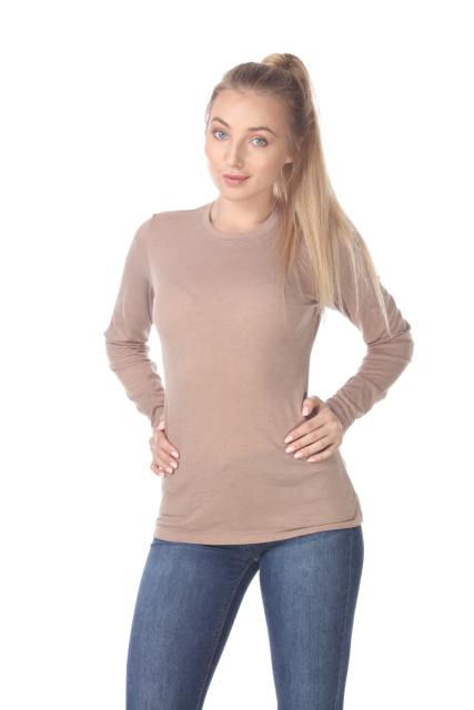 3100 Junior's Long Sleeve CVC Blended Crew Neck Tee