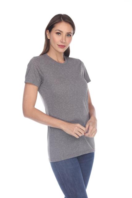 3800 Junior's Short Sleeve Poly Linen Crew Neck Tee