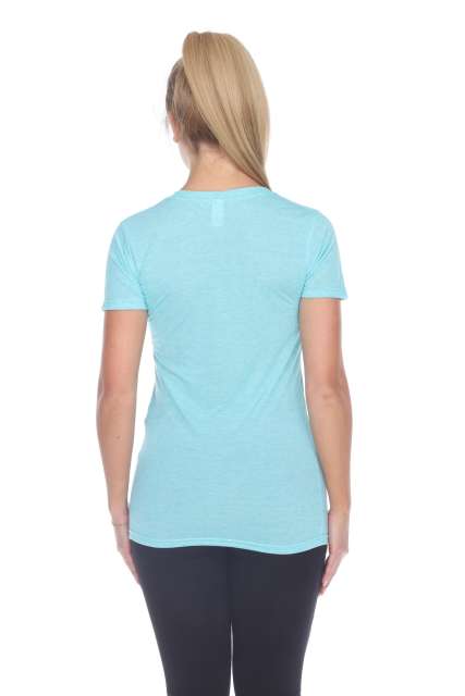 3803 Junior's Short Sleeve Poly Linen Deep V Neck Tee