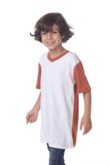 9607 Boy's Color Block V Neck Tee