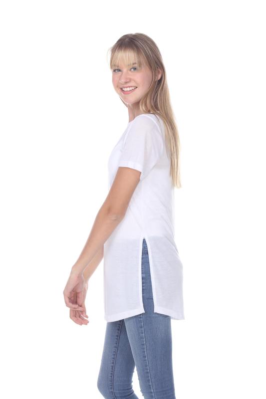 3308 Junior's Viscose Short Sleeve Vented Tee