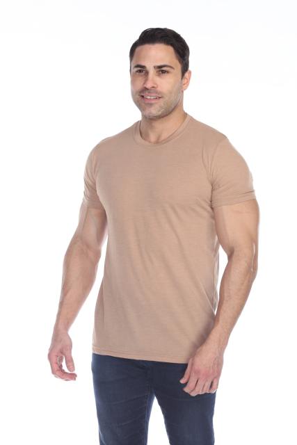 3600 Men's Short Sleeve CVC Blended Crew Neck Tee