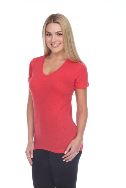 1203 Junior's Cotton Nub Short Sleeve Regular V-Neck Tee