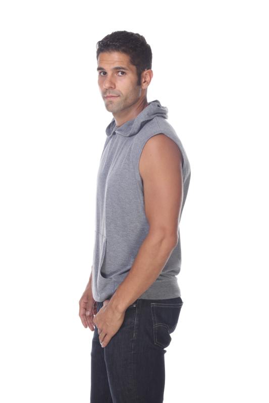 3758 Men's Tri Blend Sleeveless Hoodie