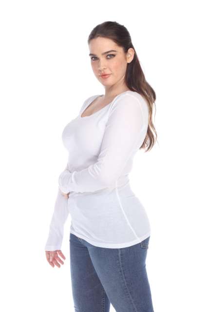 5101 Juniors Long Sleeve Scoop Neck Tee