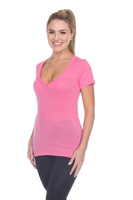 3203 Junior's Tri Blend Short Sleeve Deep V-Neck Tee