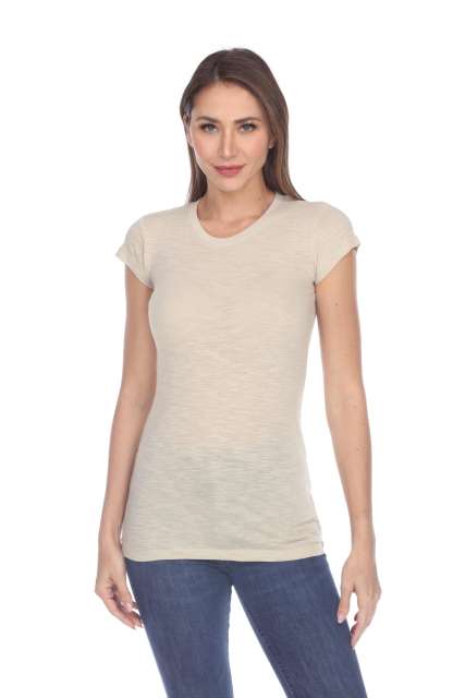 6050 Juniors Cap Sleeve Cotton Slub Tee