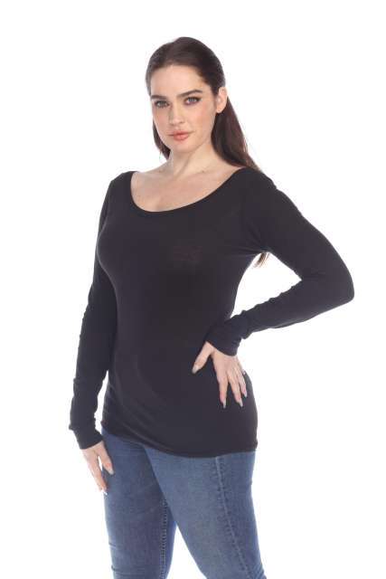 5101 Juniors Long Sleeve Scoop Neck Tee