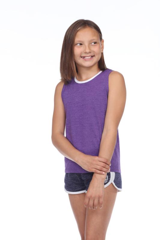 9210 Girls Twist Strap Open Back Tank