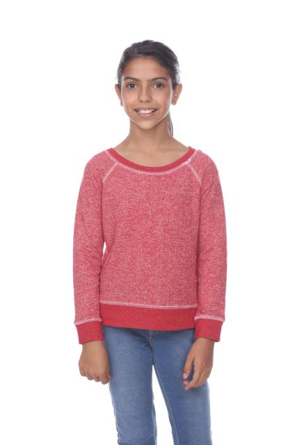 8904G Girls French Terry Long Sleeve Pullover